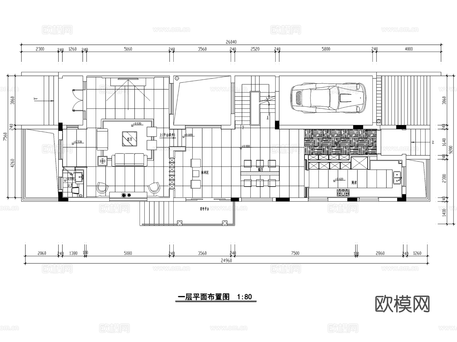 曦城现代私宅三层别墅室内家装CAD施工图整套cad施工图