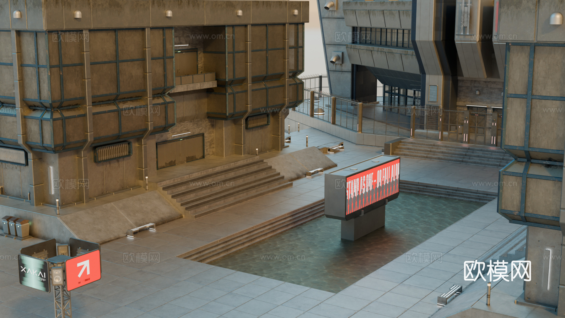 工业建筑 赛博朋克建筑 科幻建筑 城市建筑 工业城市建筑su模型