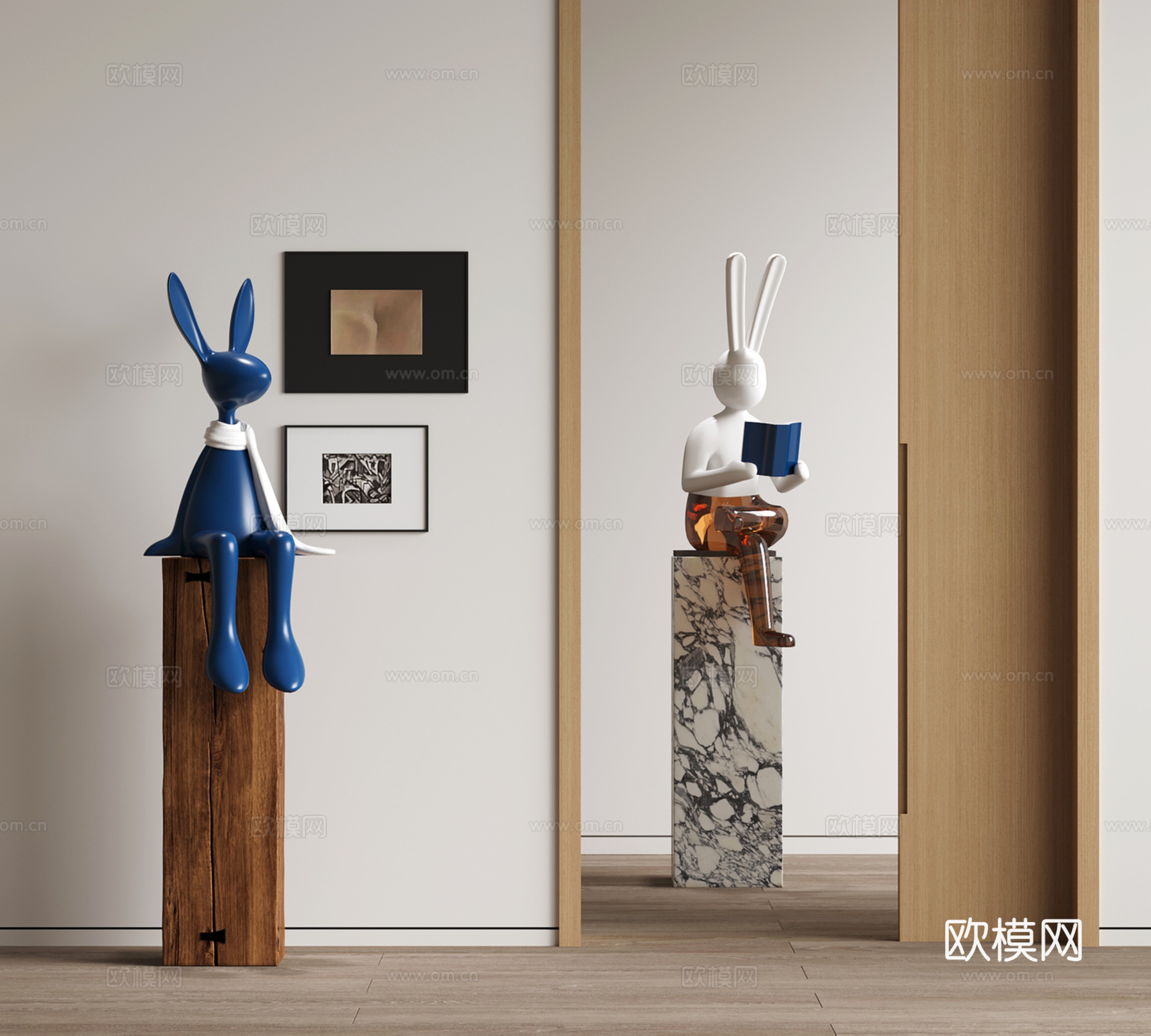 现代卡通雕塑 动物雕塑 兔子雕塑 创意雕塑su模型