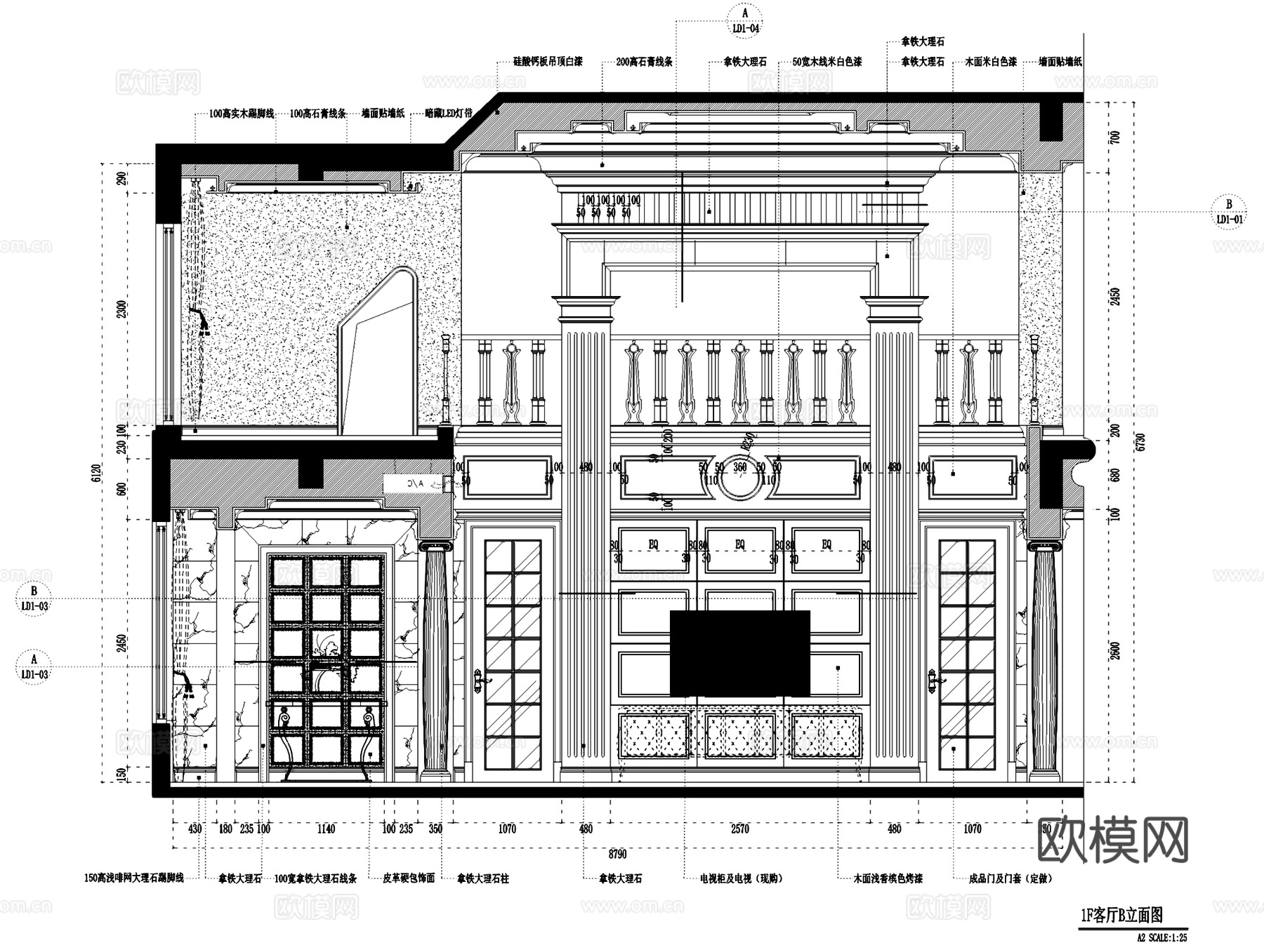 中庚紫金香山二层跃层室内家装CAD施工图整套cad施工图