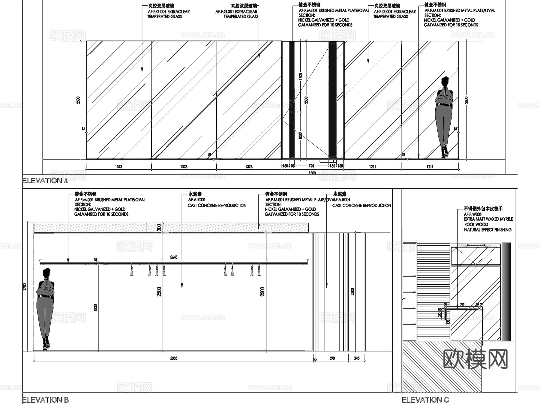 Alberta Ferretti意大利品牌服装店室内工装cad施工图