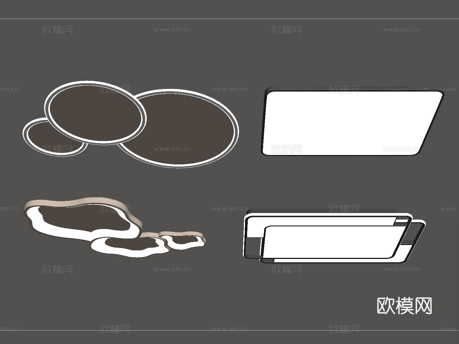 现代吸顶灯 客厅吸顶灯su模型