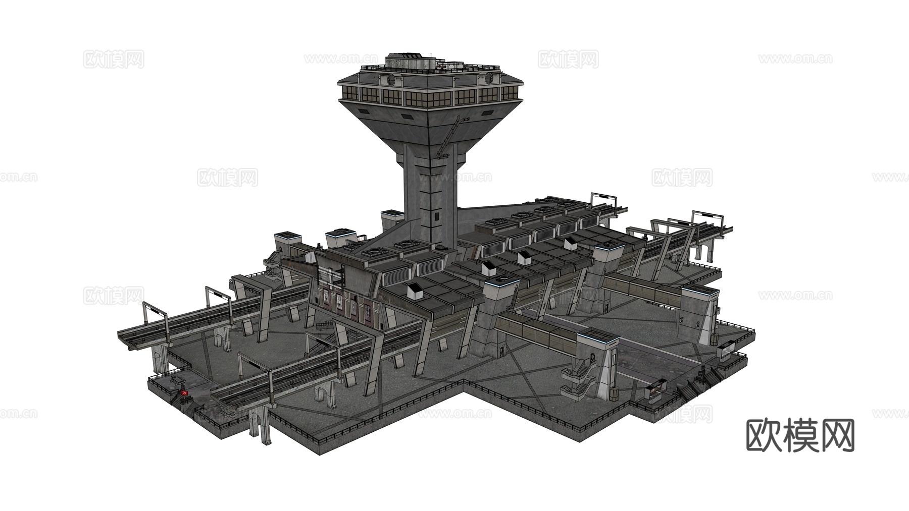 工业建筑 赛博朋克建筑 科幻建筑 城市建筑 工业城市建筑su模型