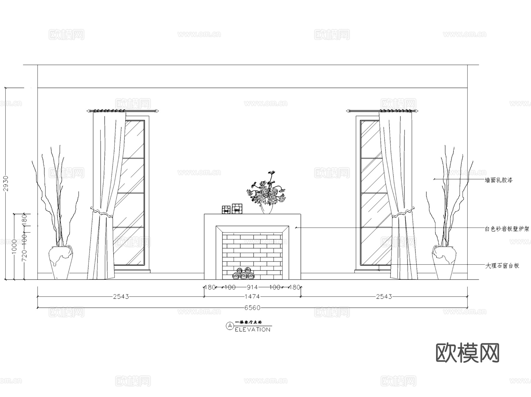 现代简欧三层别墅室内家装CAD施工图cad施工图
