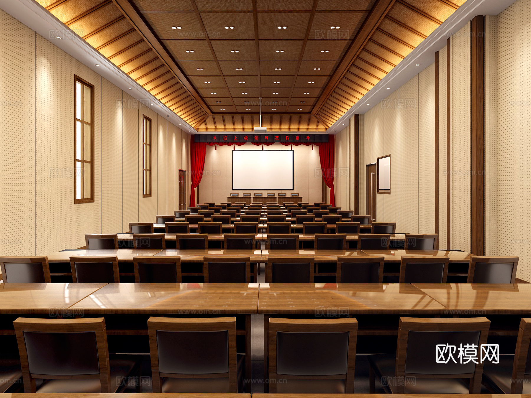 其它民宿风报告厅会议厅3d模型下载