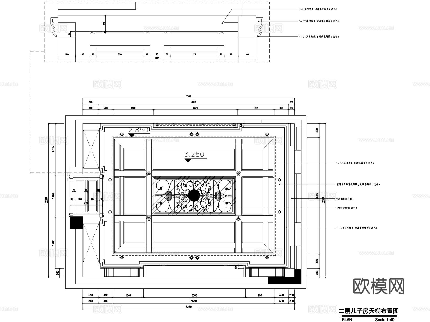 欧式儿子房卧室室内家装CAD施工图cad施工图