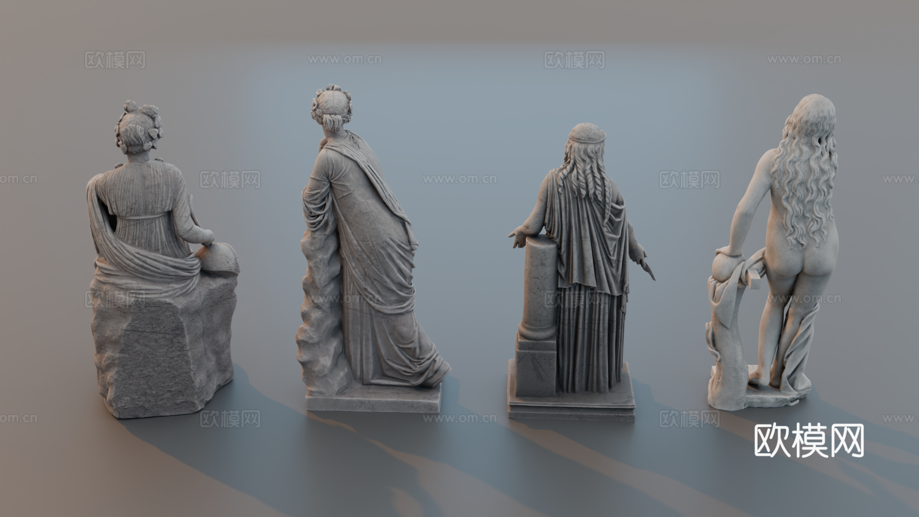 雕像 石像 欧式复古雕像 神话雕像 人物雕像su模型