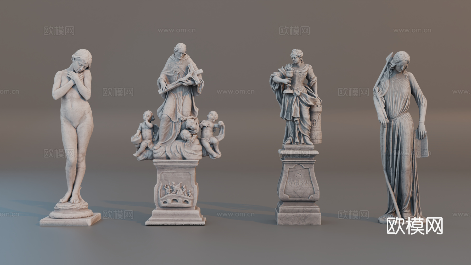 雕像 石像 欧式复古雕像 神话雕像 人物雕像su模型