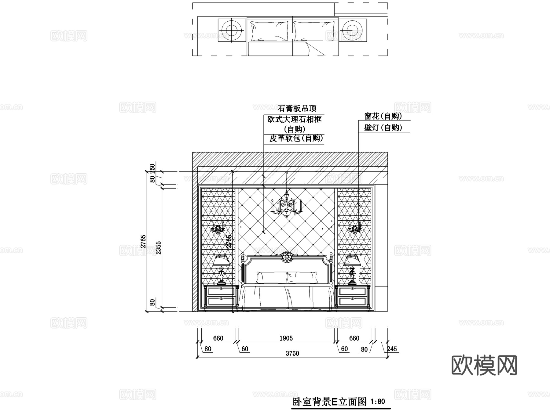 银都花园2幢1-1801室内家装CAD施工图cad施工图下载（渲染图6）