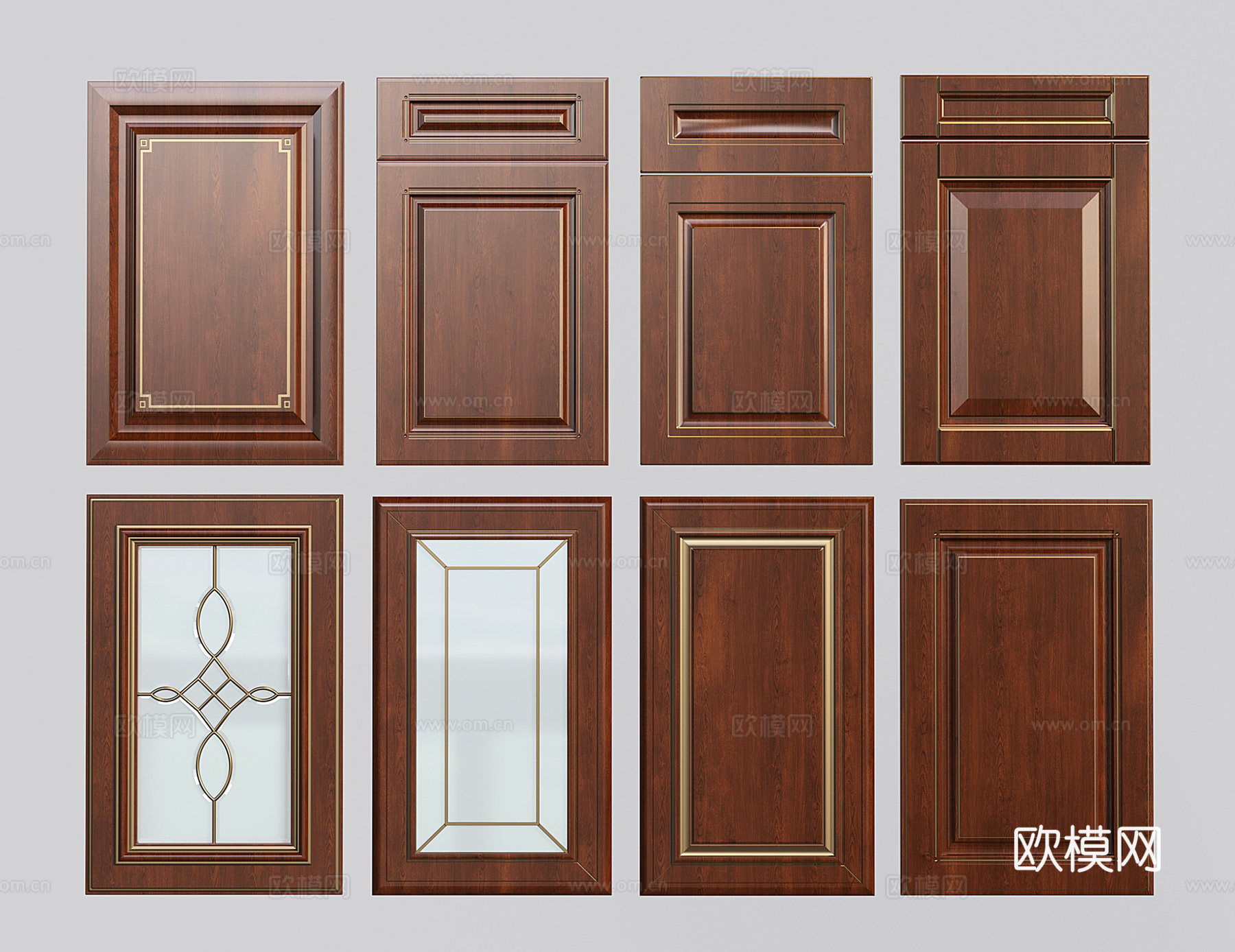美式衣柜门 门板 家具门su模型