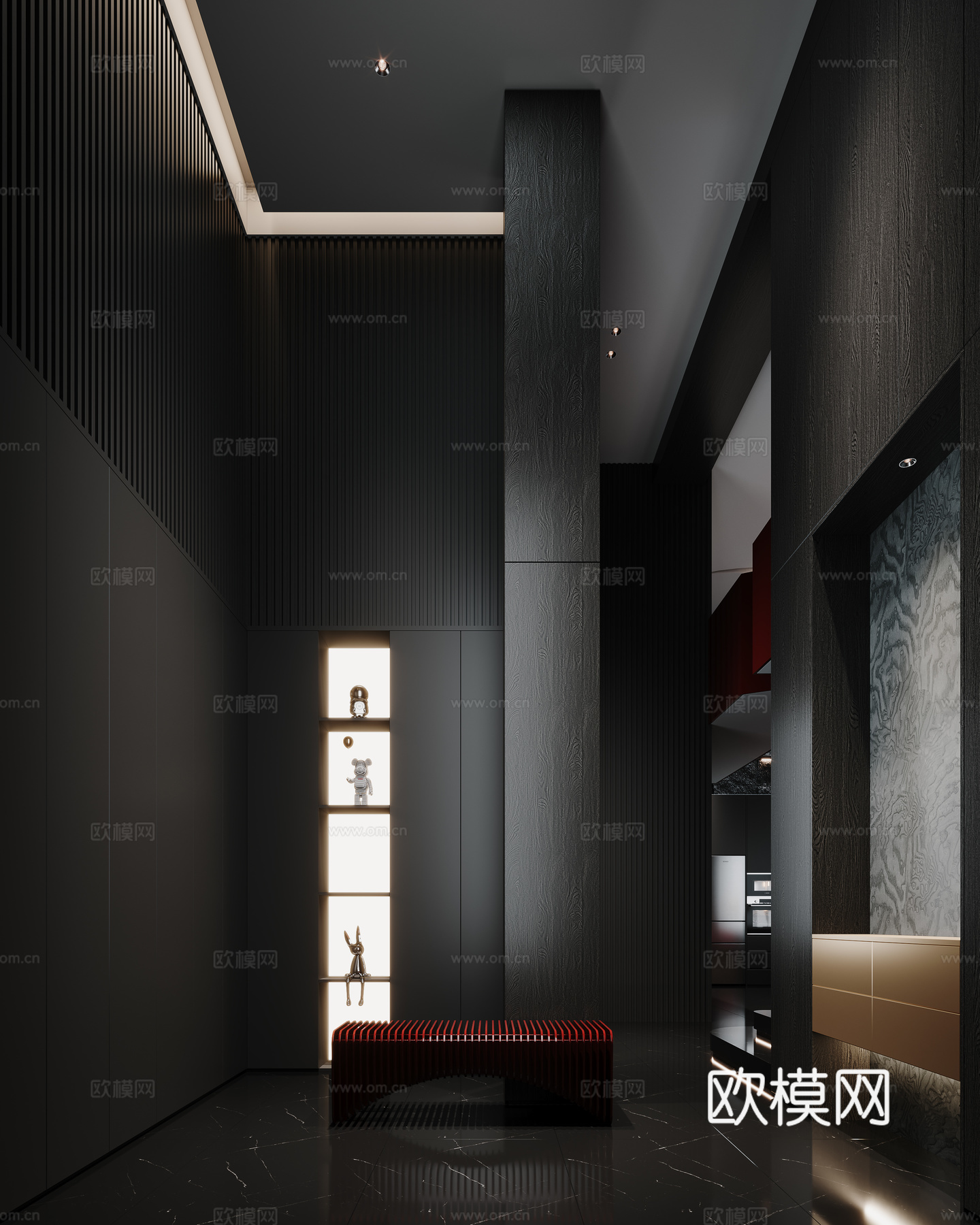 极简黑白灰3d模型