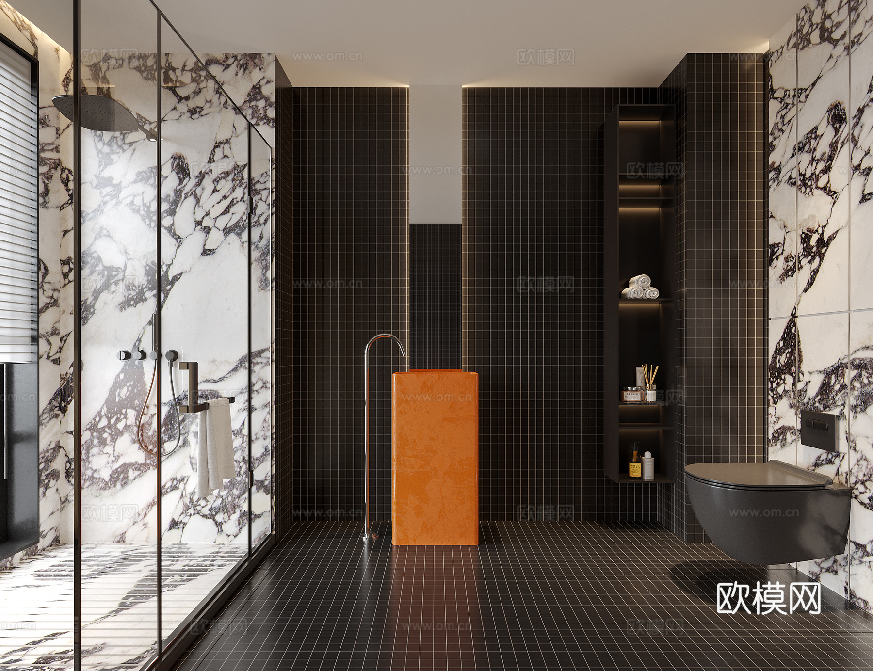 现代卫生间 别墅卫生间su模型