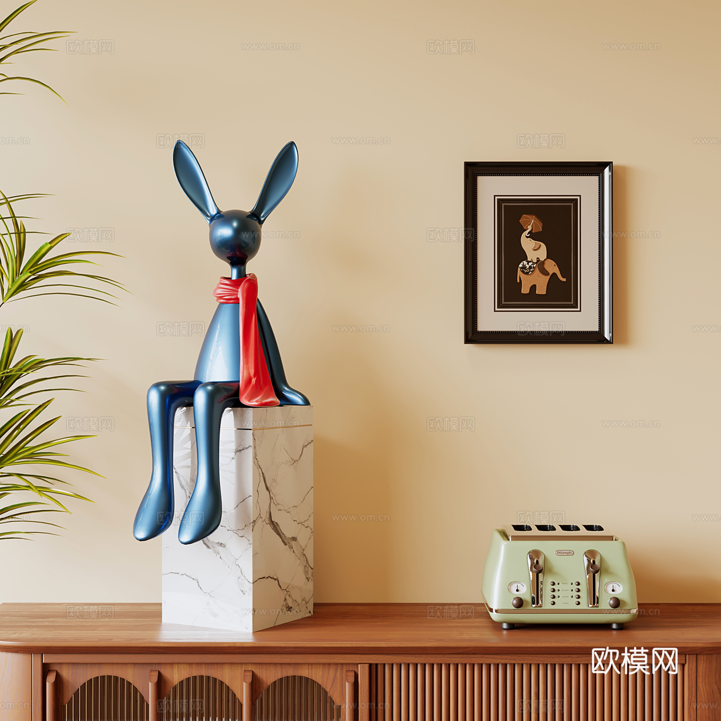 现代卡通雕塑 动物雕塑 兔子雕塑su模型
