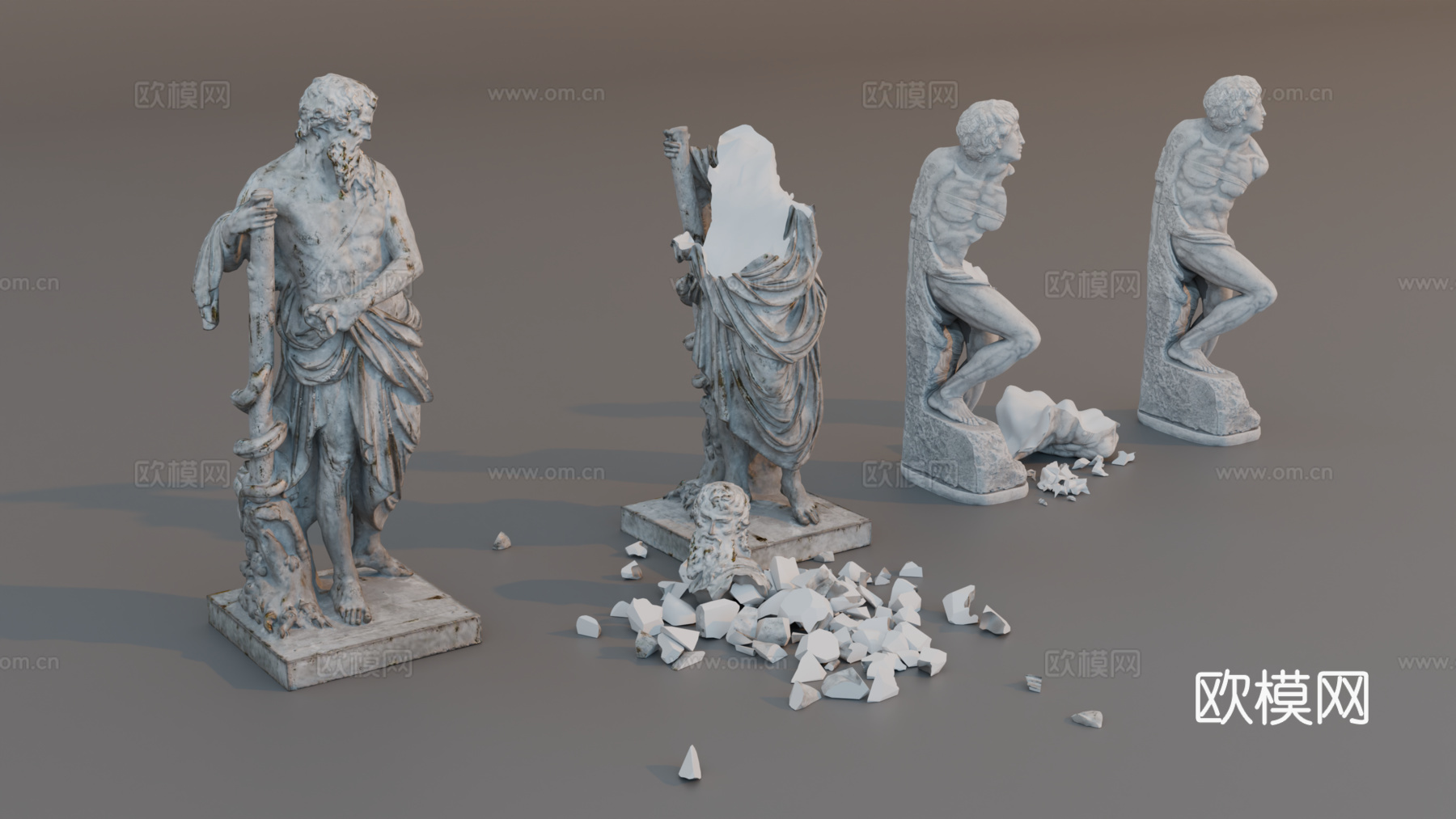 雕像 石像 欧式复古雕像 神话雕像 人物雕像su模型