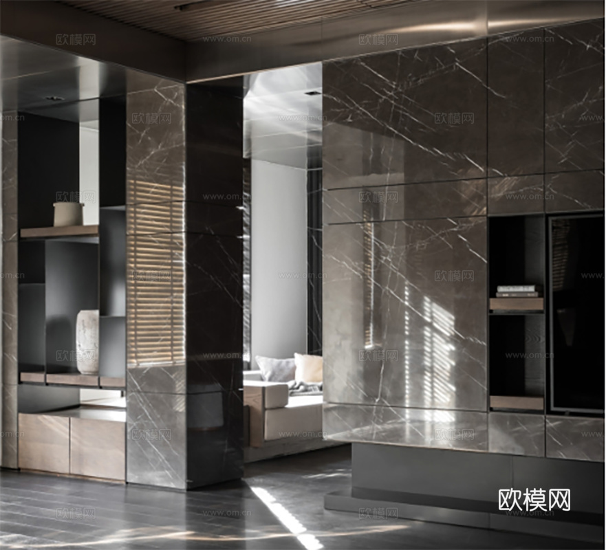 客厅背景墙 电视背景墙 石材墙面 背景墙节点图cad施工图