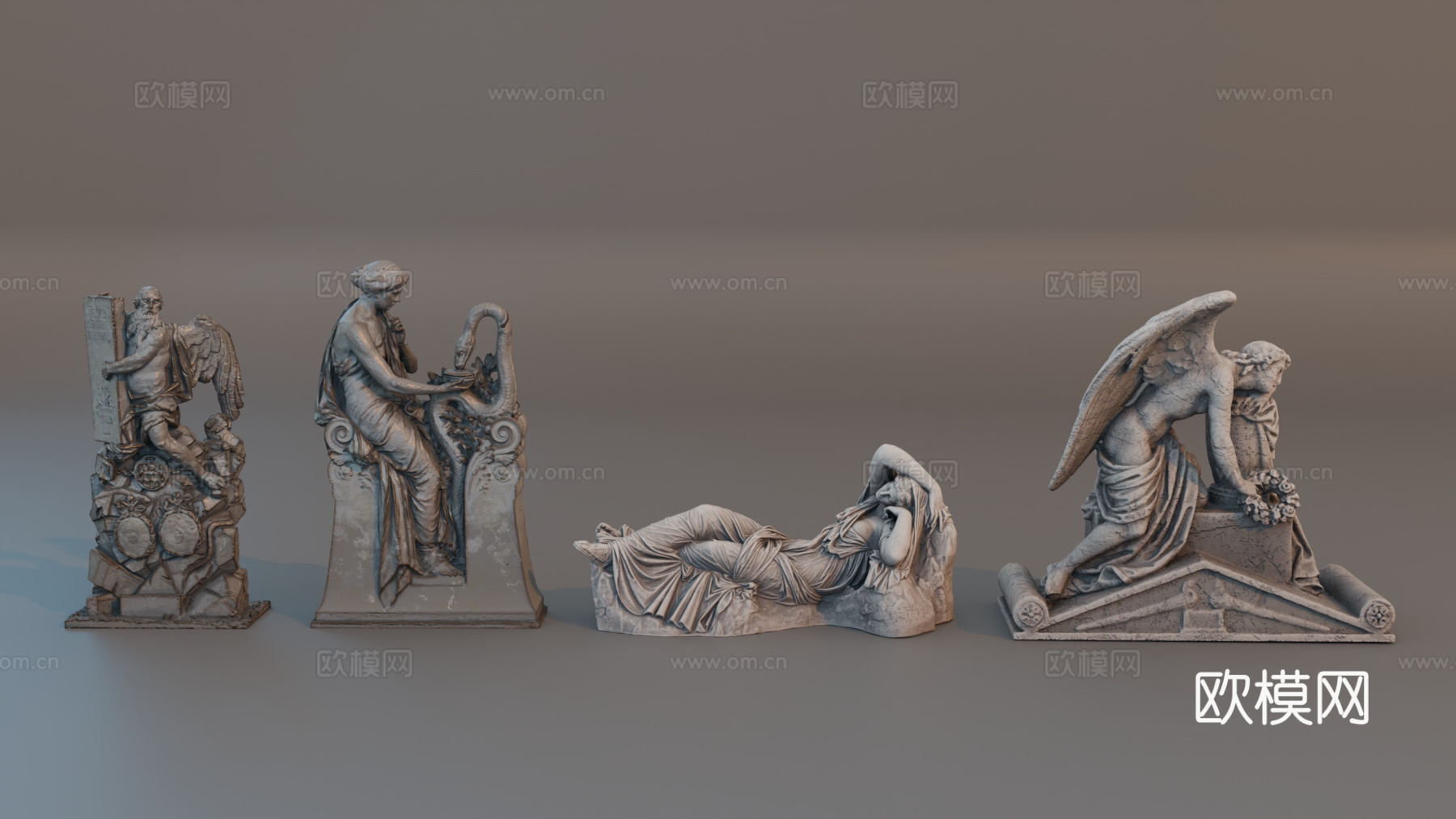 雕像 石像 欧式复古雕像 神话雕像 人物雕像su模型