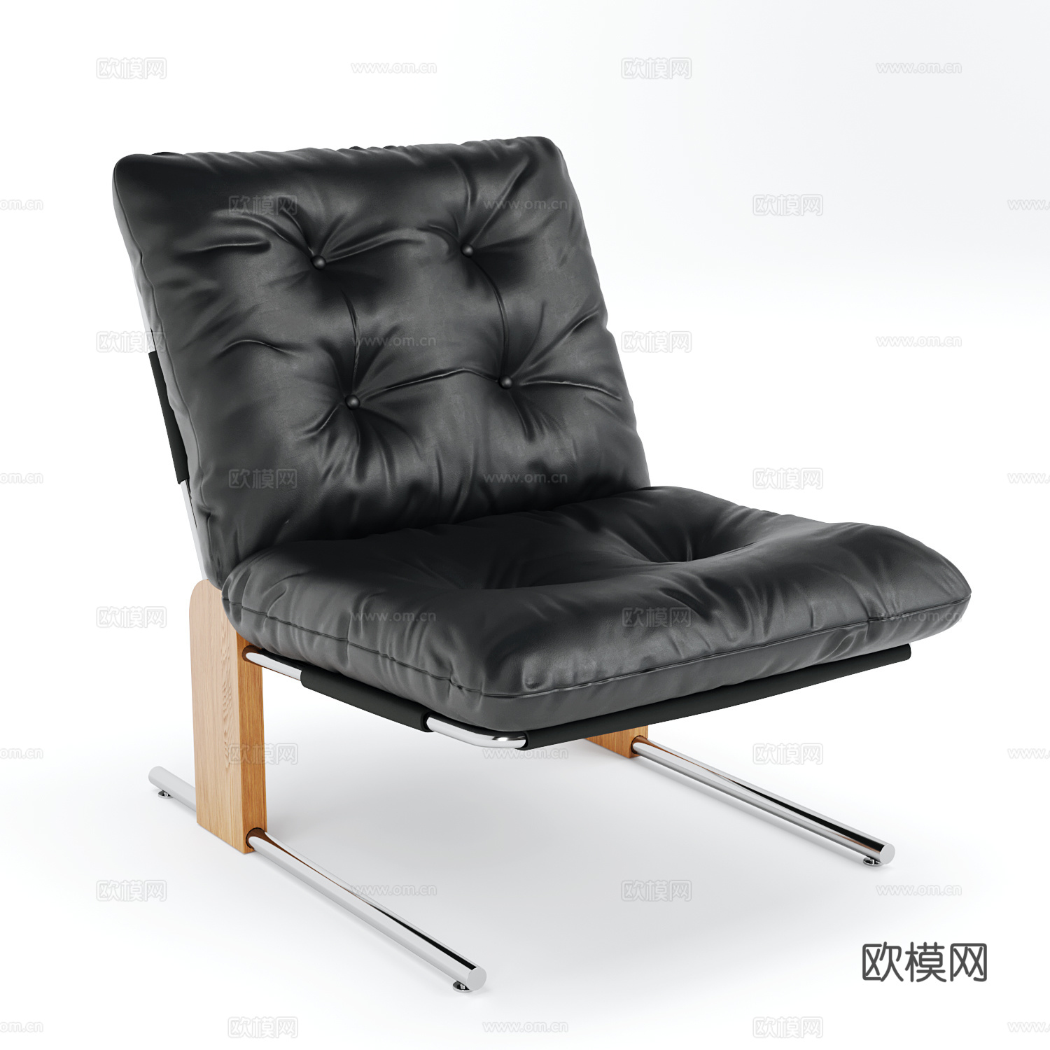 现代北欧风格休闲沙发单人沙发休闲椅3d模型