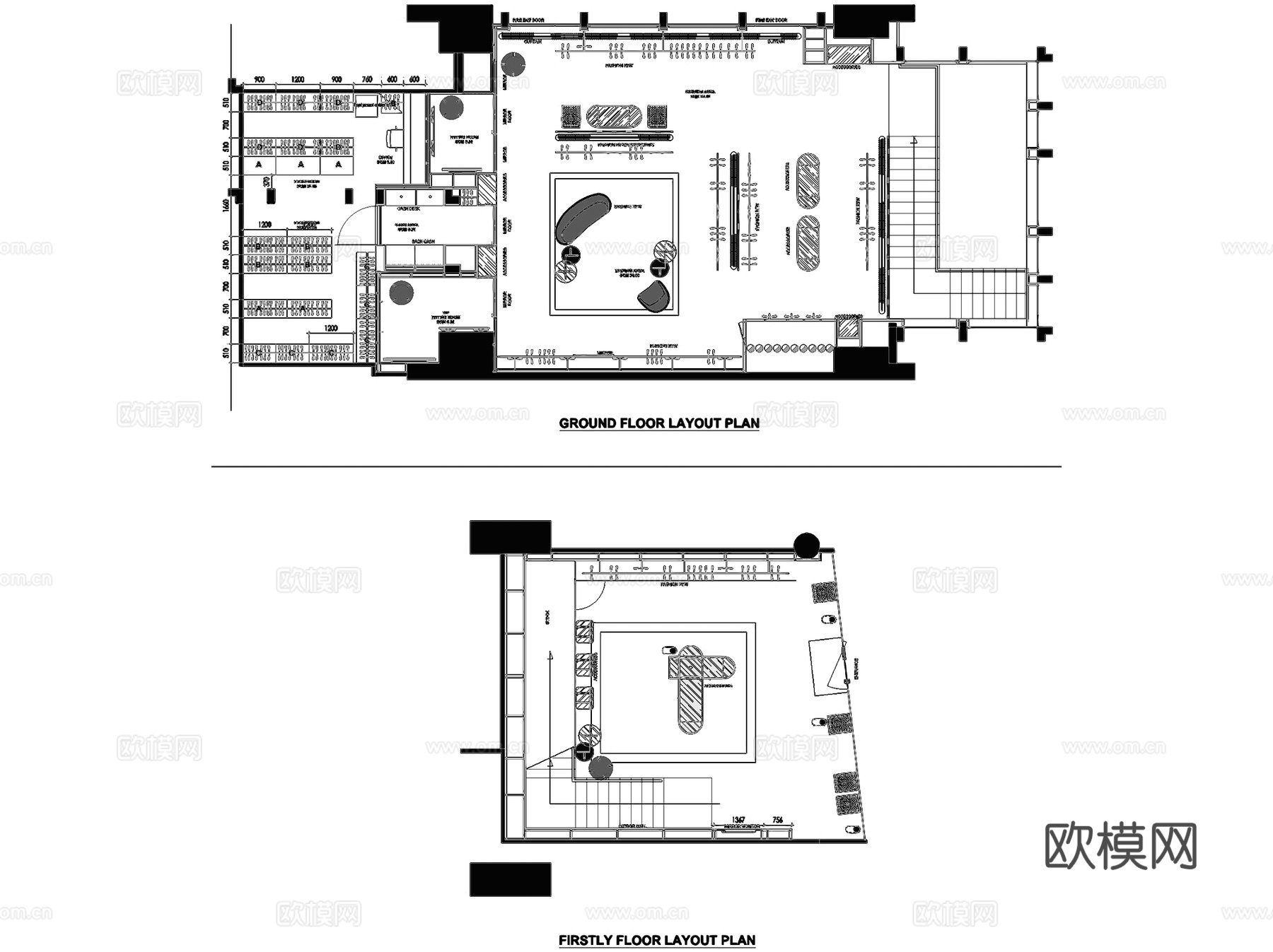 Alberta Ferretti意大利品牌服装店室内工装cad施工图