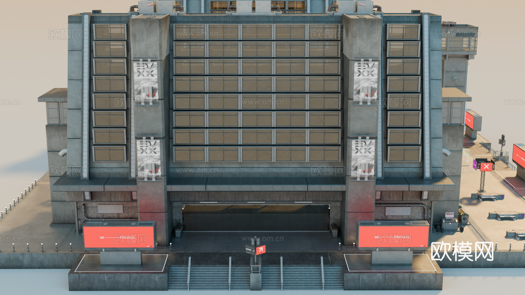 工业建筑 赛博朋克建筑 科幻建筑 城市建筑 工业城市建筑su模型