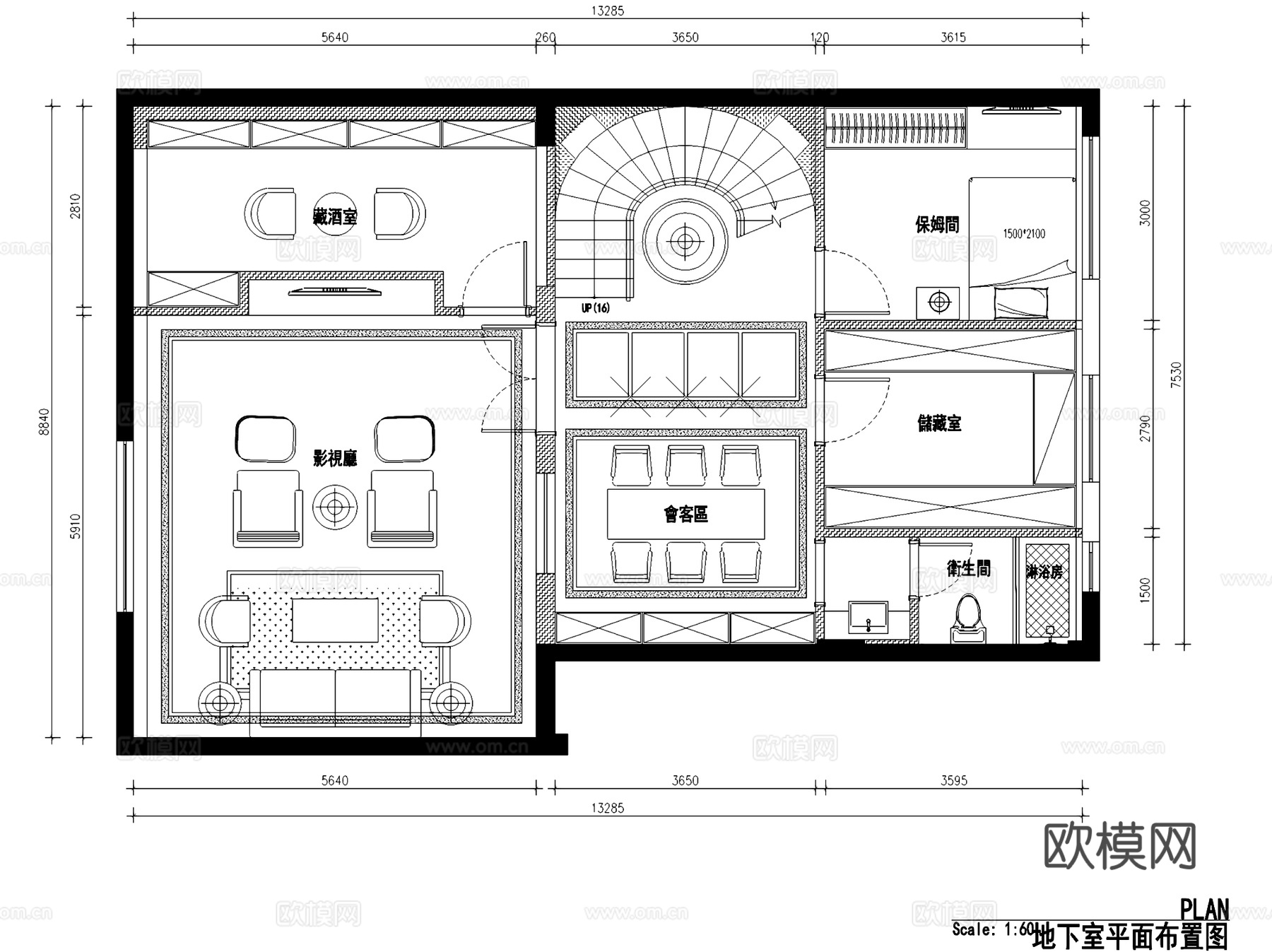 中廷森林公馆欧式二层别墅室内家装CAD施工图整套cad施工图