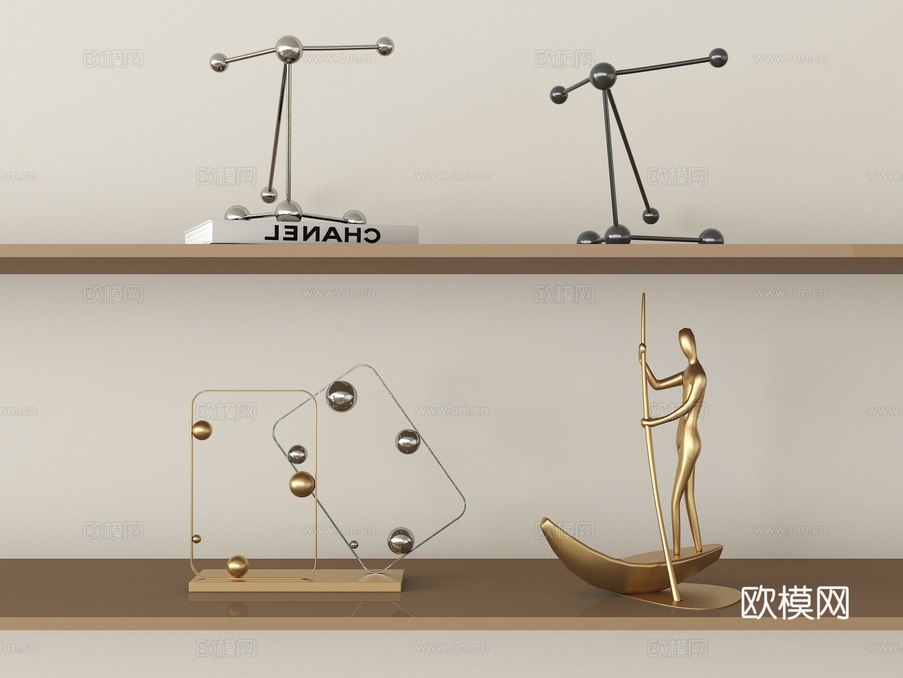 现代装饰摆件组合su模型