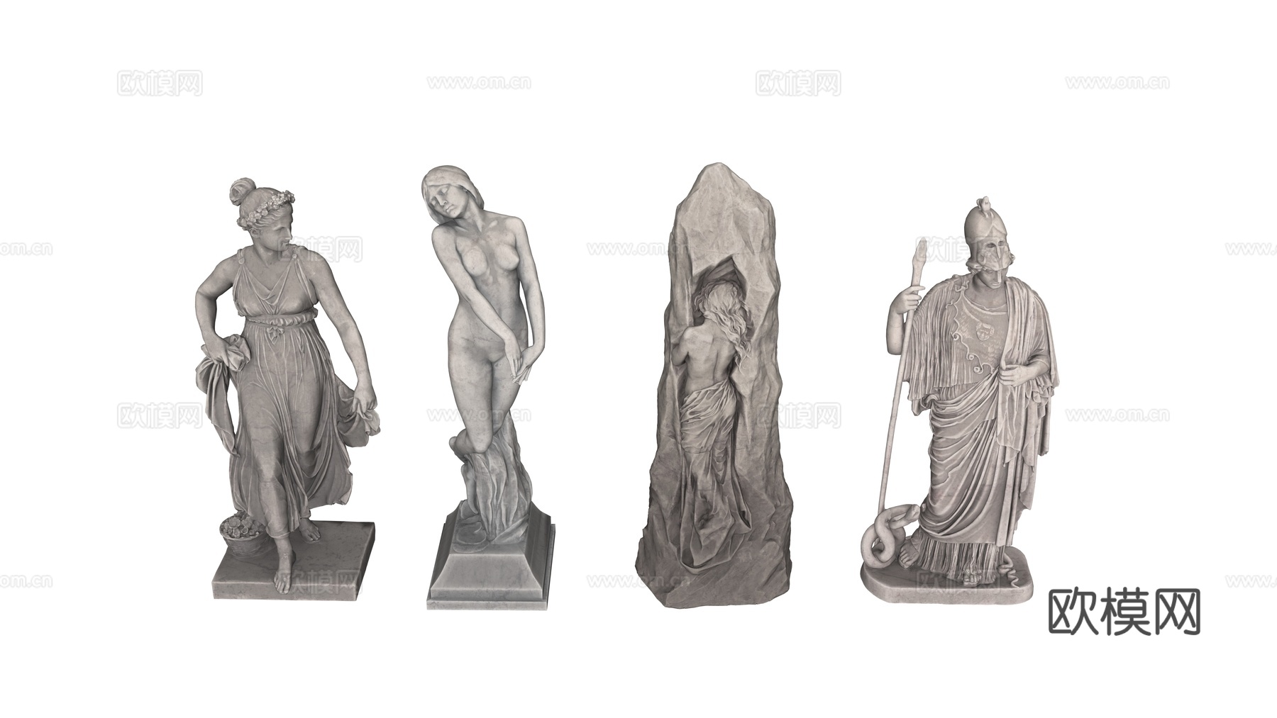 雕像 石像 欧式复古雕像 神话雕像 人物雕像su模型