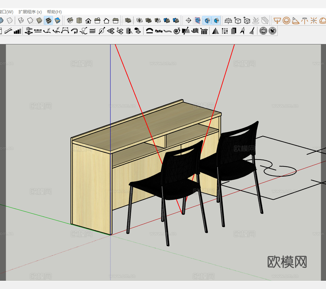 培训桌椅 条桌椅 会议桌椅 培训桌 培训椅 条桌 会议桌su模型