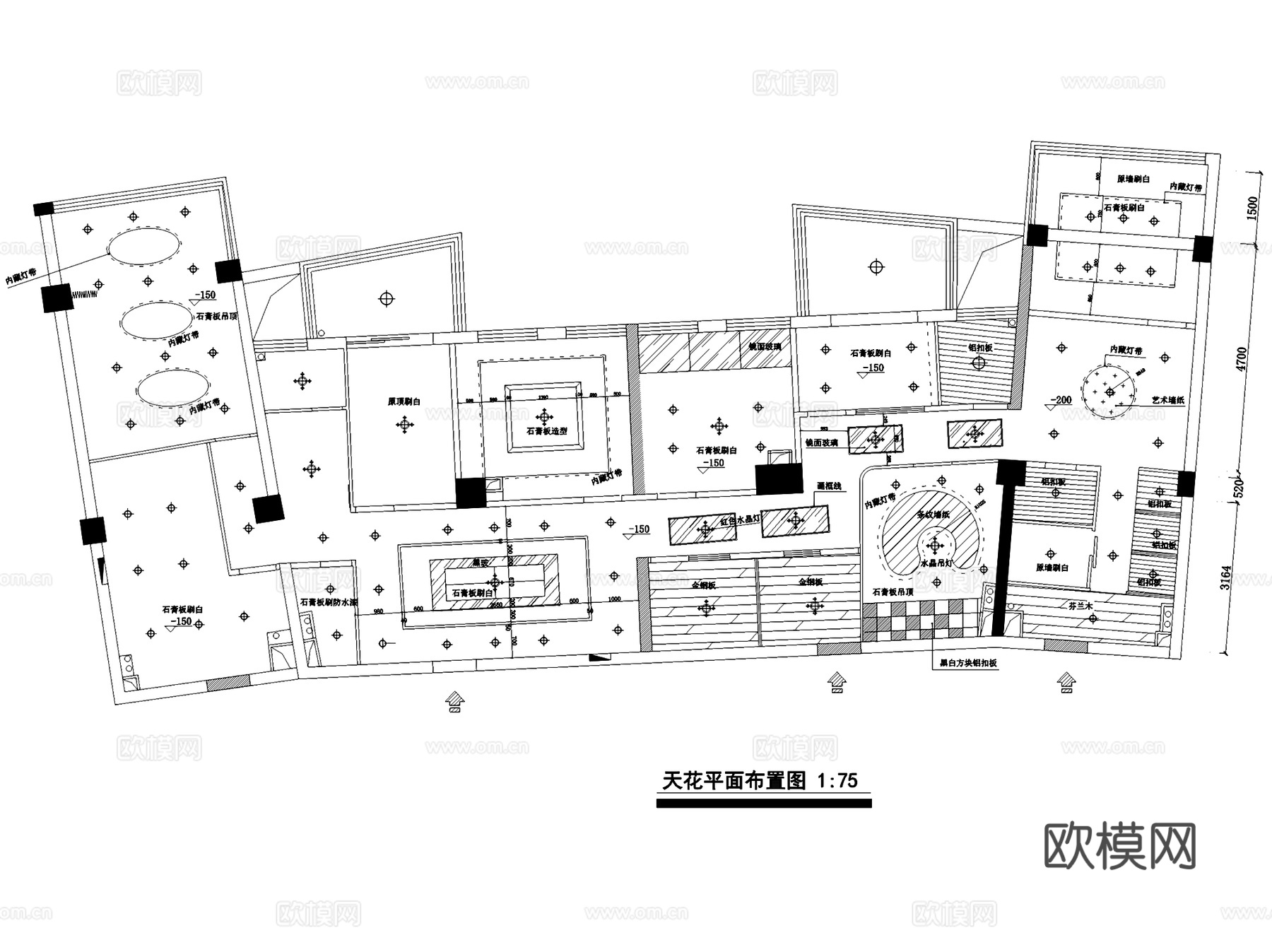金粉世家SPA美容院室内工装CAD施工图cad施工图
