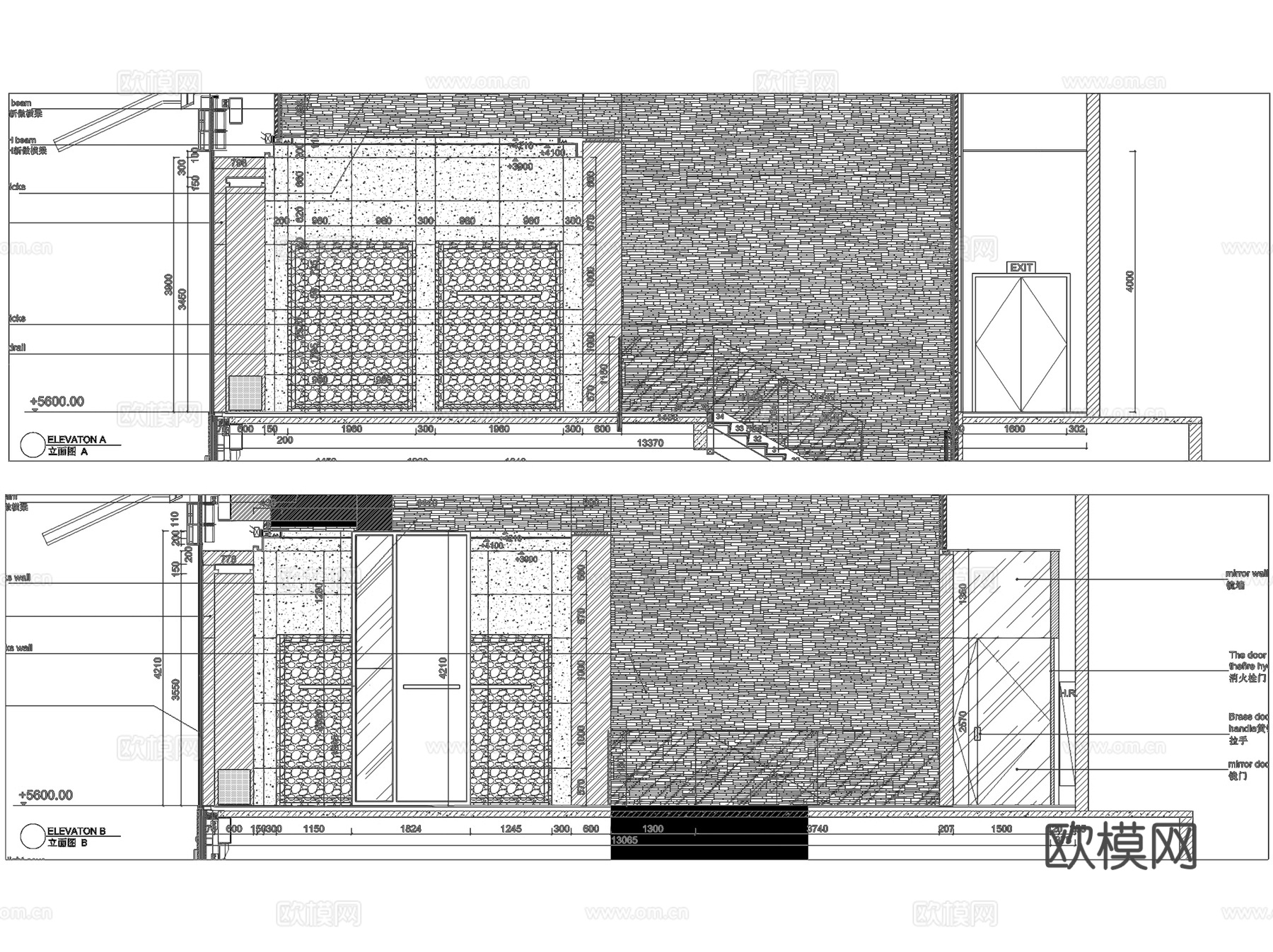 成都太古里纪梵希法国品牌服装店室内工装CAD施工图整套cad施工图