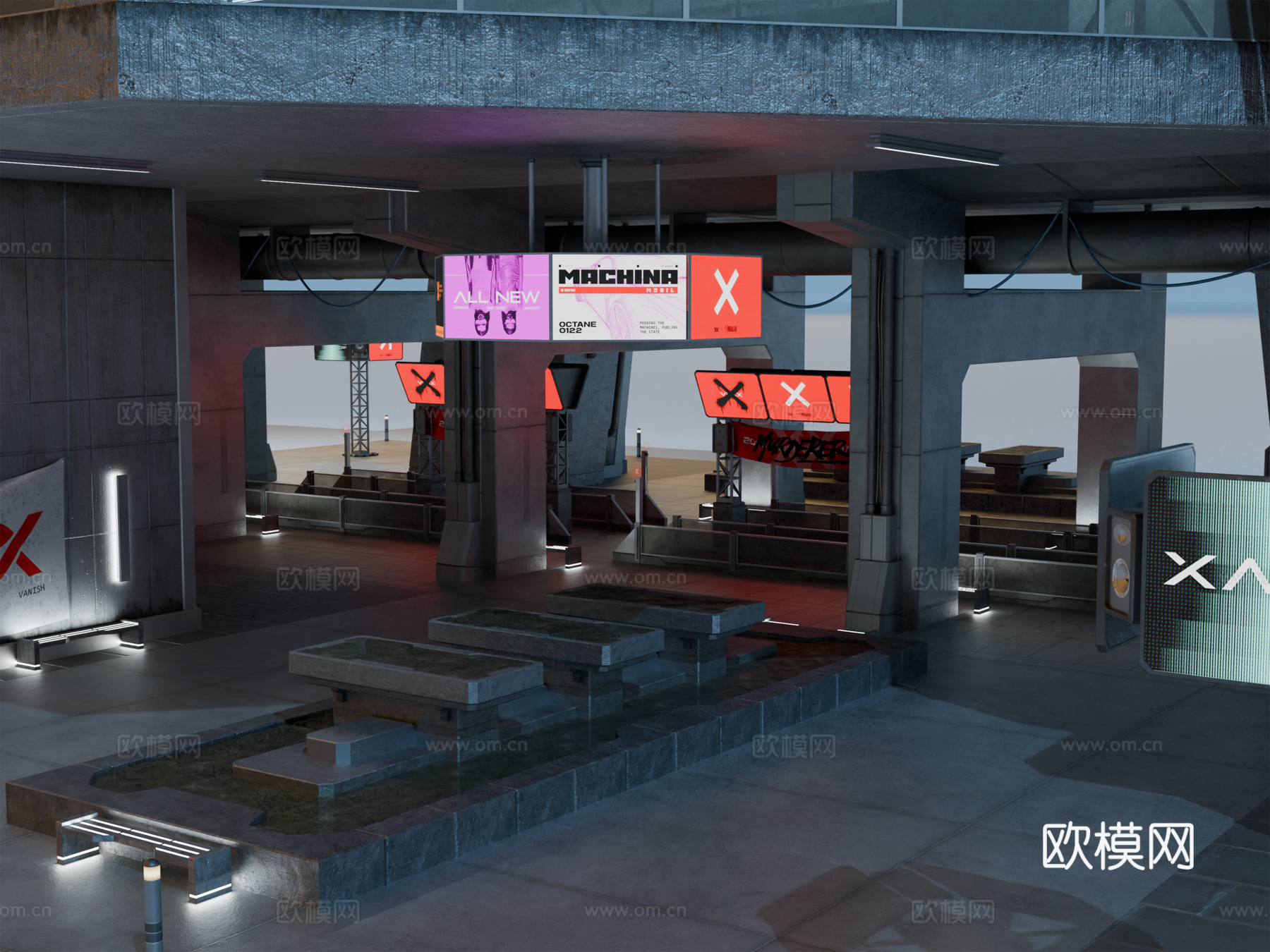 工业建筑 赛博朋克建筑 科幻建筑 城市建筑 工业城市建筑su模型