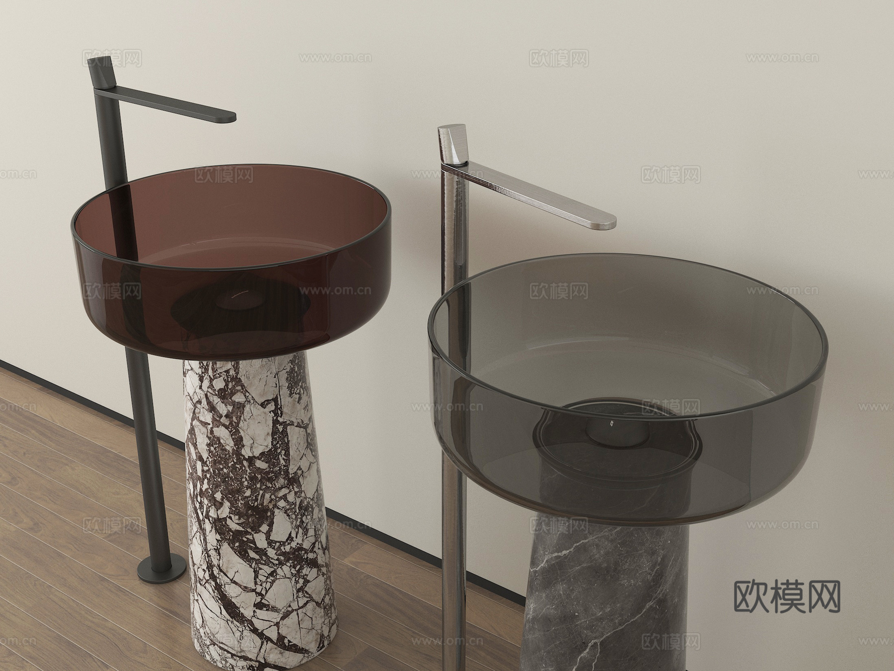 现代台盆 柱盆su模型