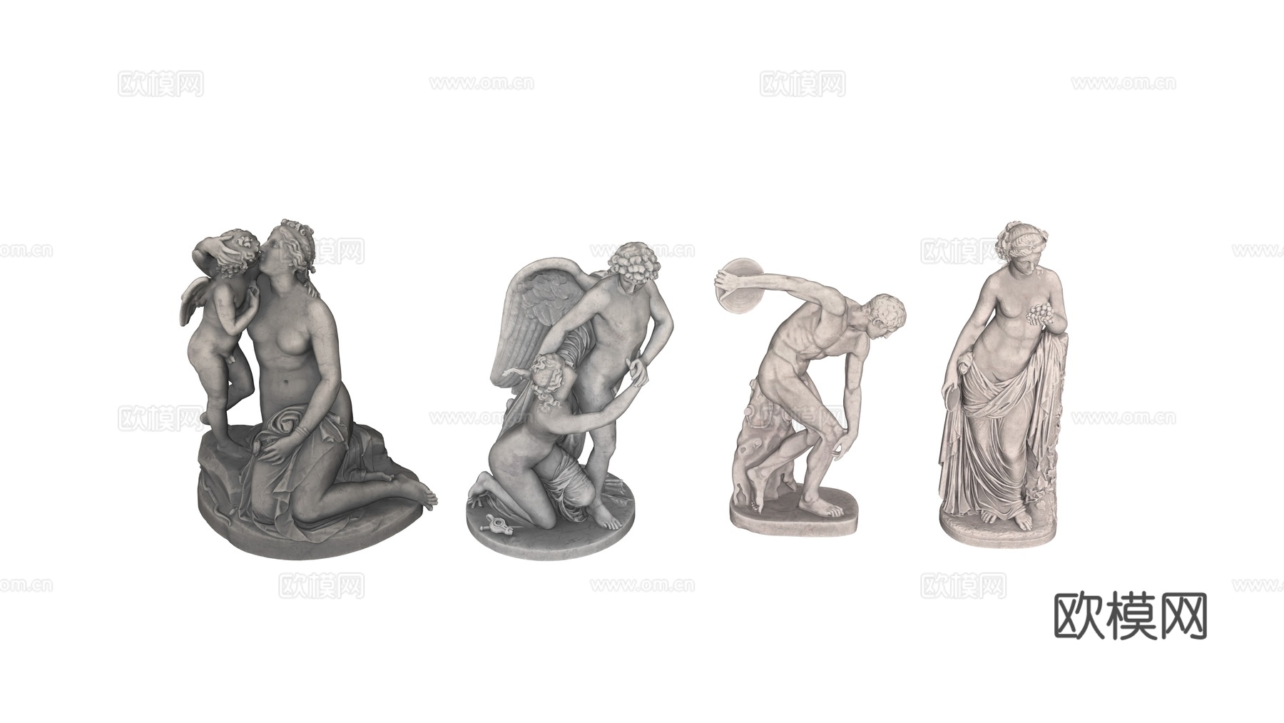 雕像 石像 欧式复古雕像 神话雕像 人物雕像su模型