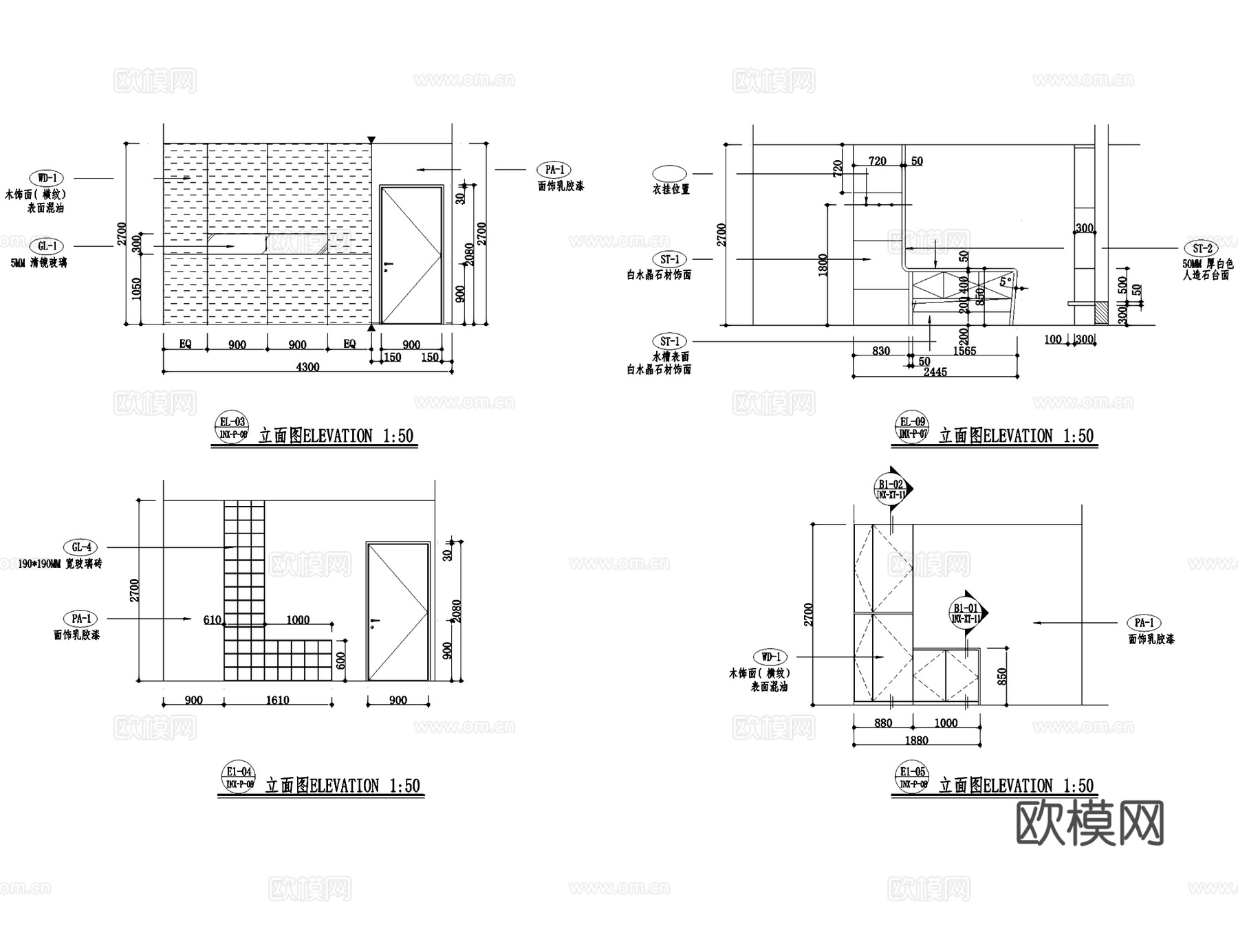 万城华府二层别墅私宅室内家装CAD施工图cad施工图