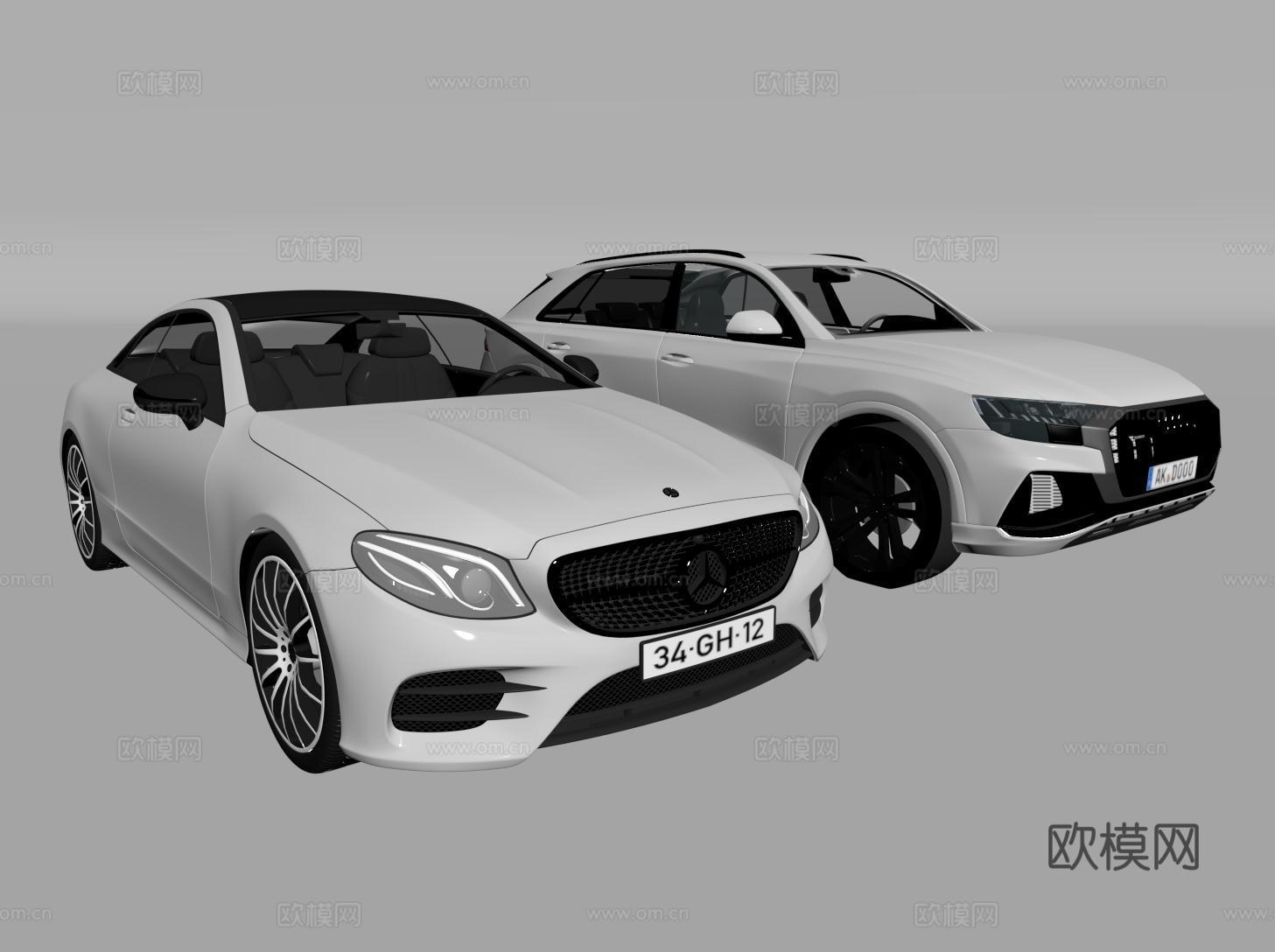 现代汽车 奔驰轿车 奥迪越野车 SUVsu模型