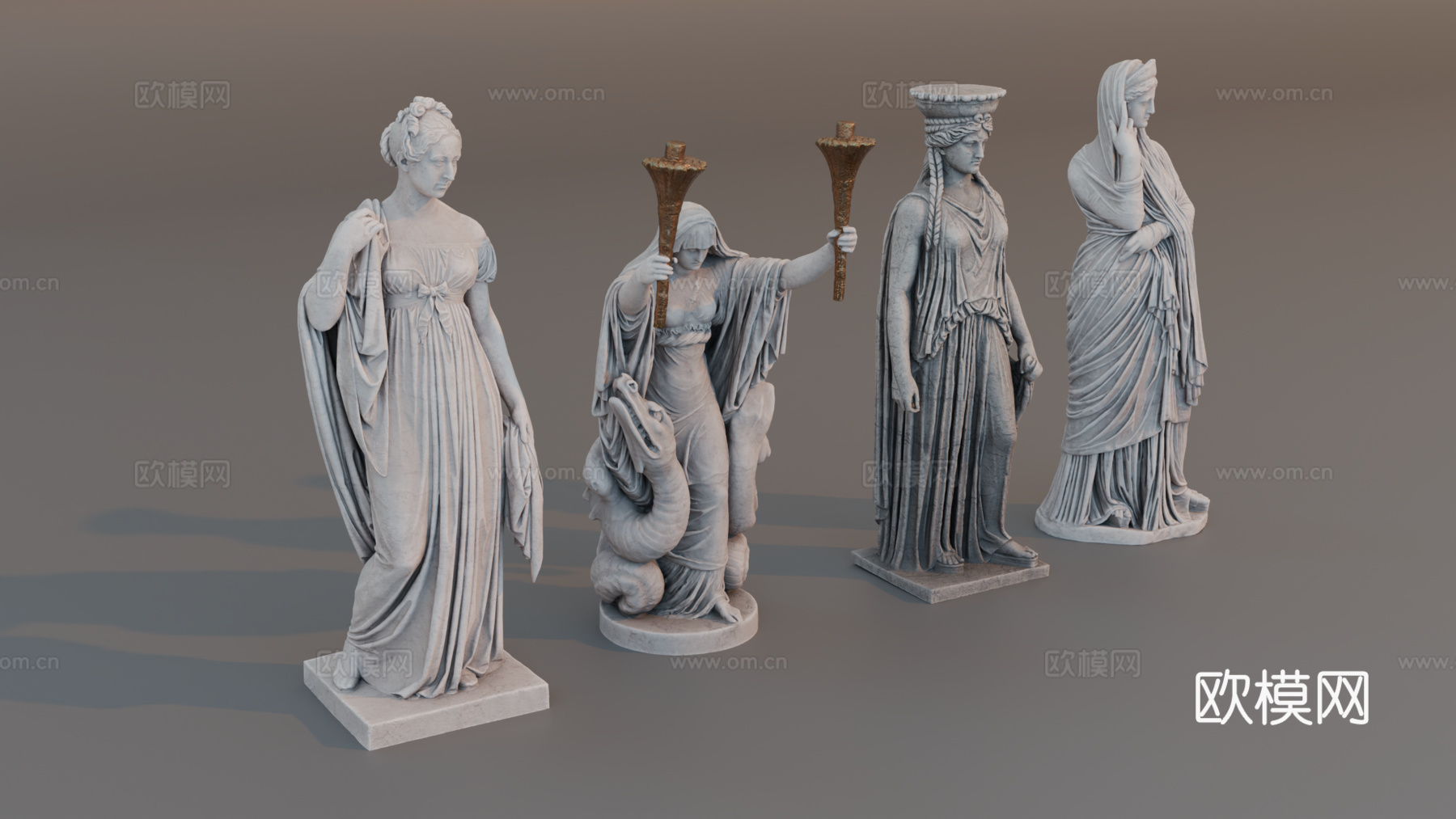 雕像 石像 欧式复古雕像 神话雕像 人物雕像su模型