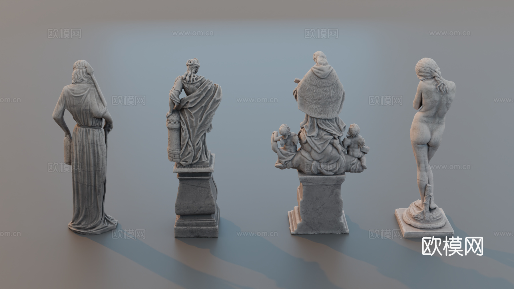 雕像 石像 欧式复古雕像 神话雕像 人物雕像su模型