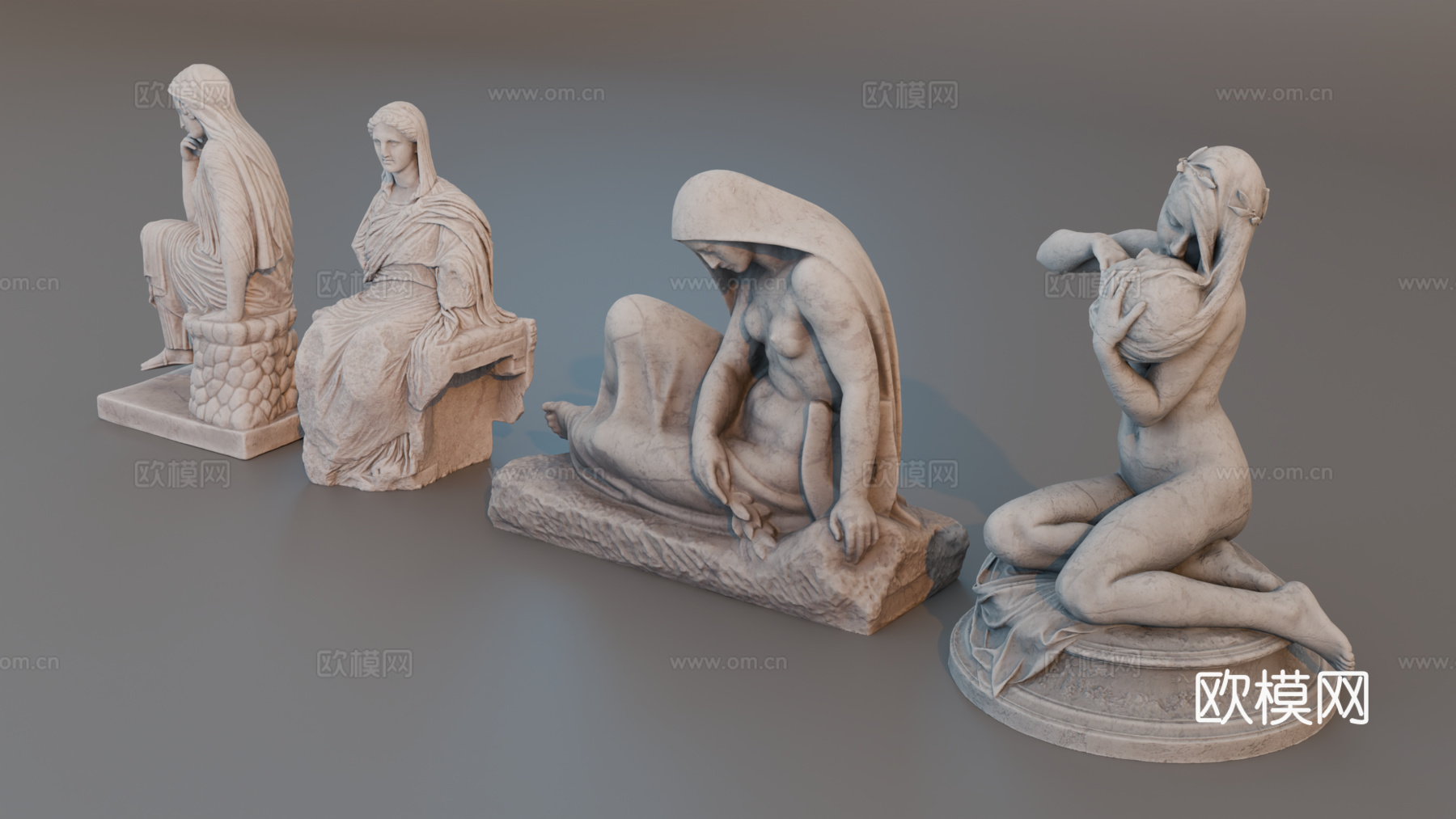 雕像 石像 欧式复古雕像 神话雕像 人物雕像su模型