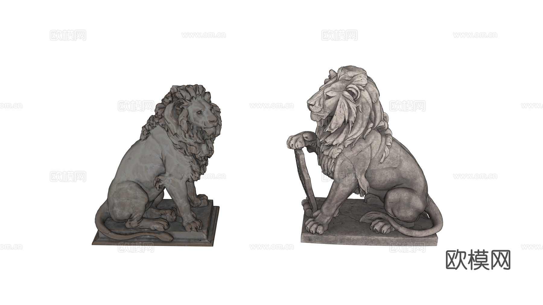 雕像 石像 欧式复古雕像 神话雕像 动物雕像su模型