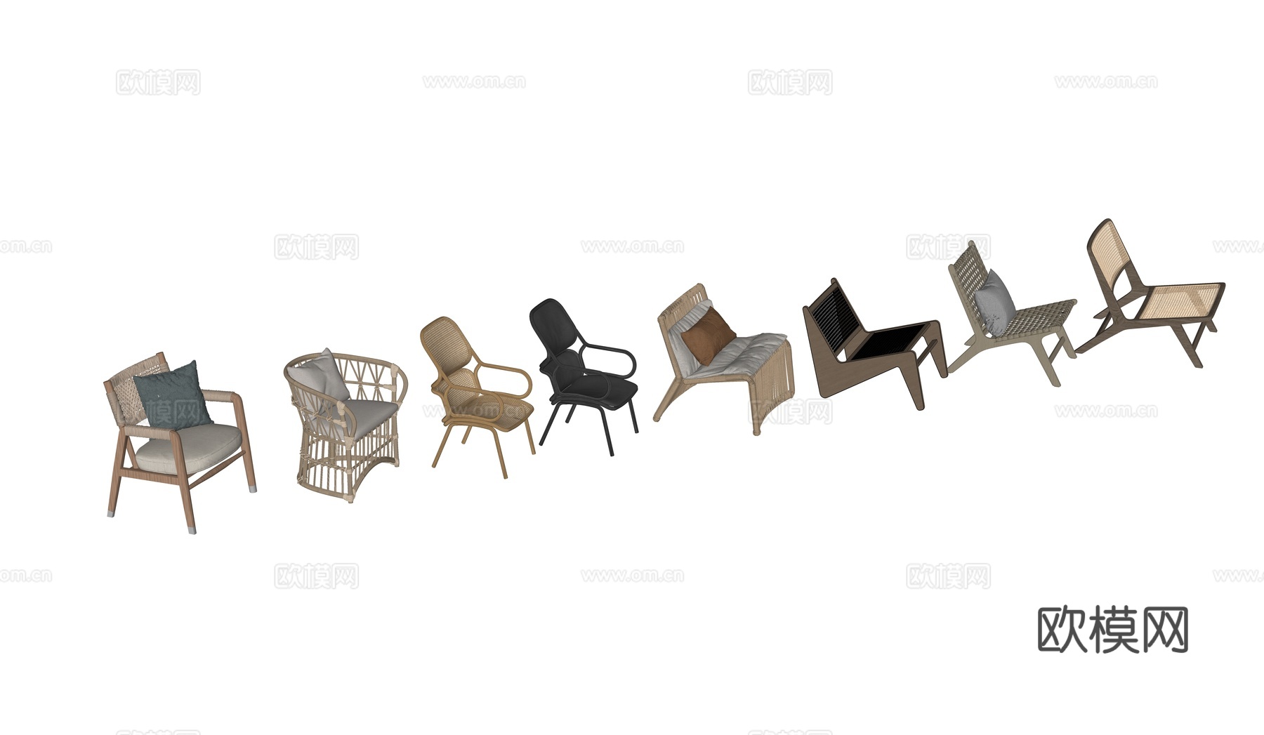 网红单椅集合su模型