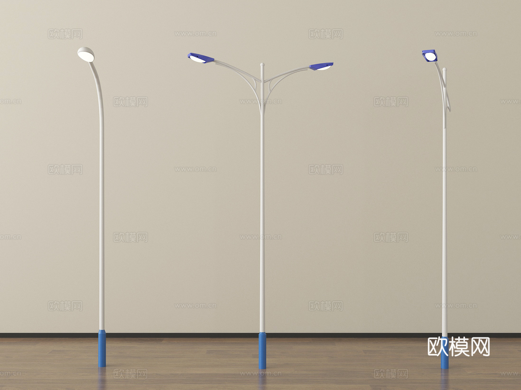 现代户外路灯 高杆灯 景观灯su模型