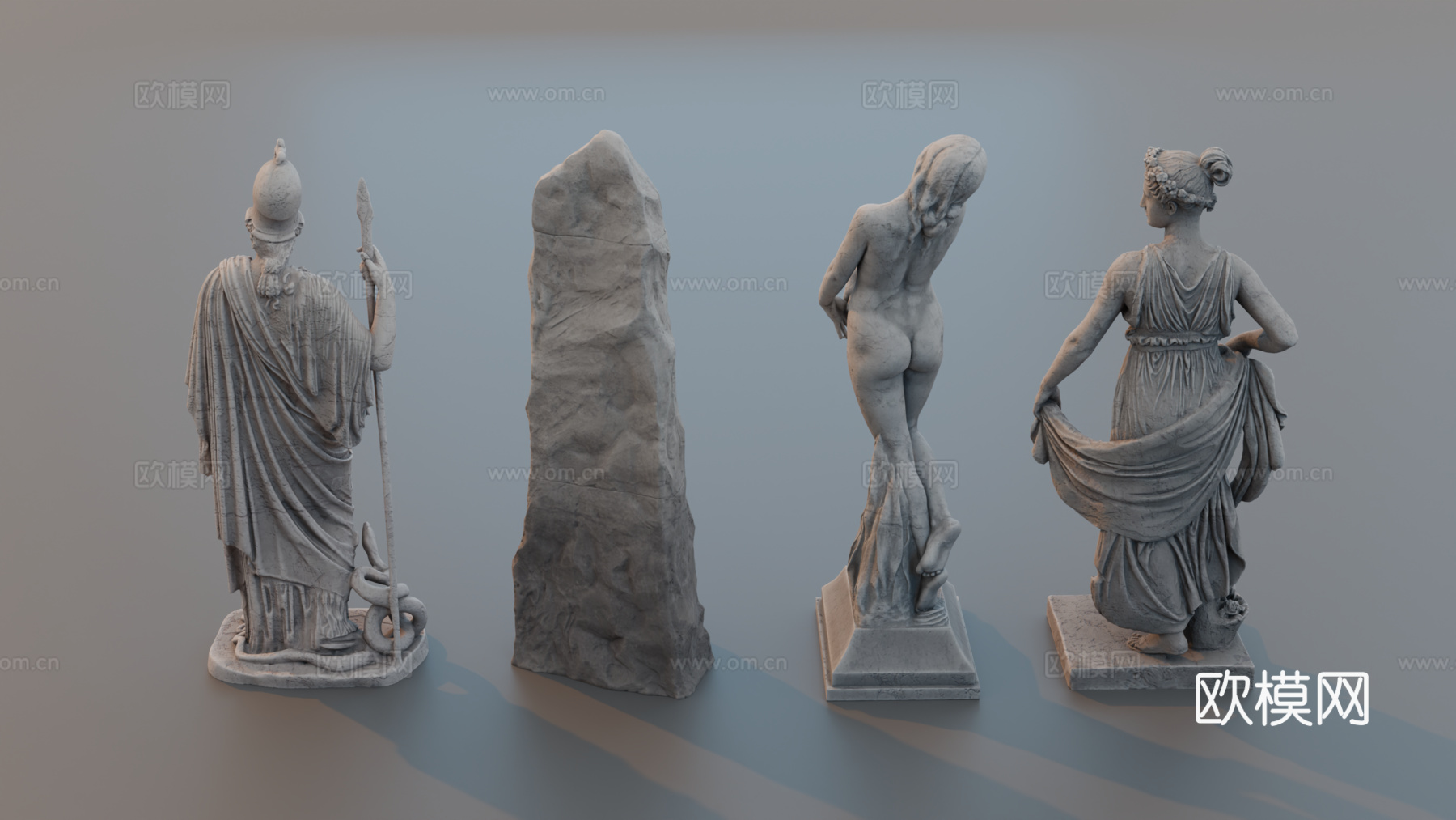 雕像 石像 欧式复古雕像 神话雕像 人物雕像su模型