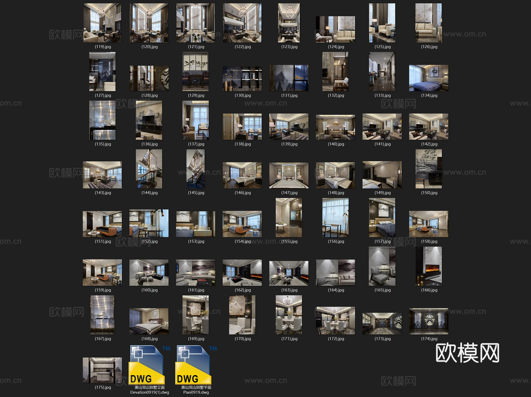 萧山党湾中式四层别墅室内家装CAD施工图cad施工图