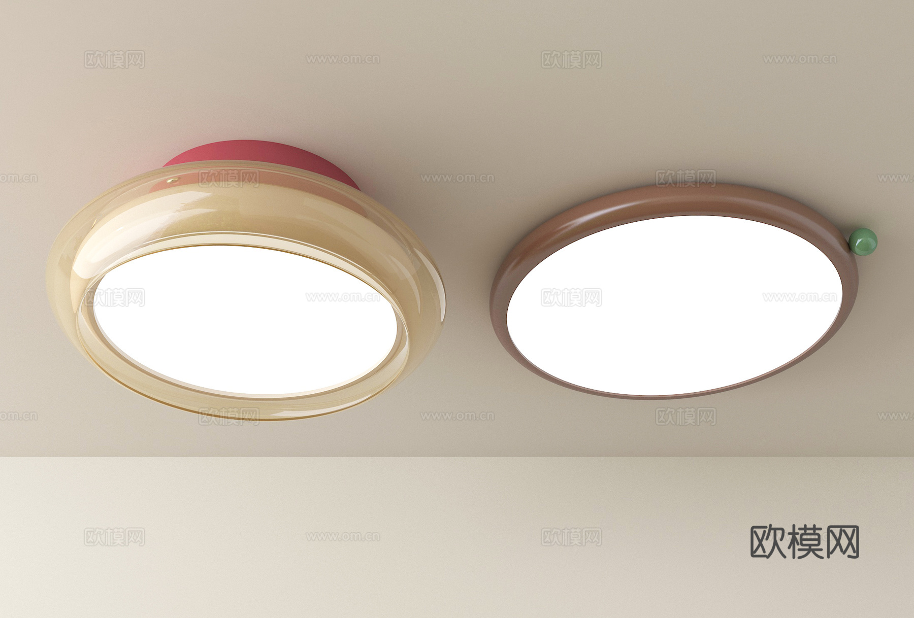 中古风吸顶灯 卧室吸顶灯su模型