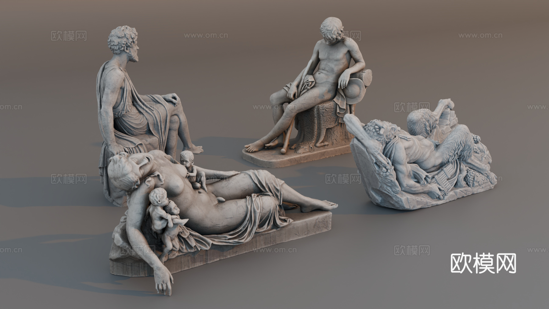 雕像 石像 欧式复古雕像 神话雕像 人物雕像su模型