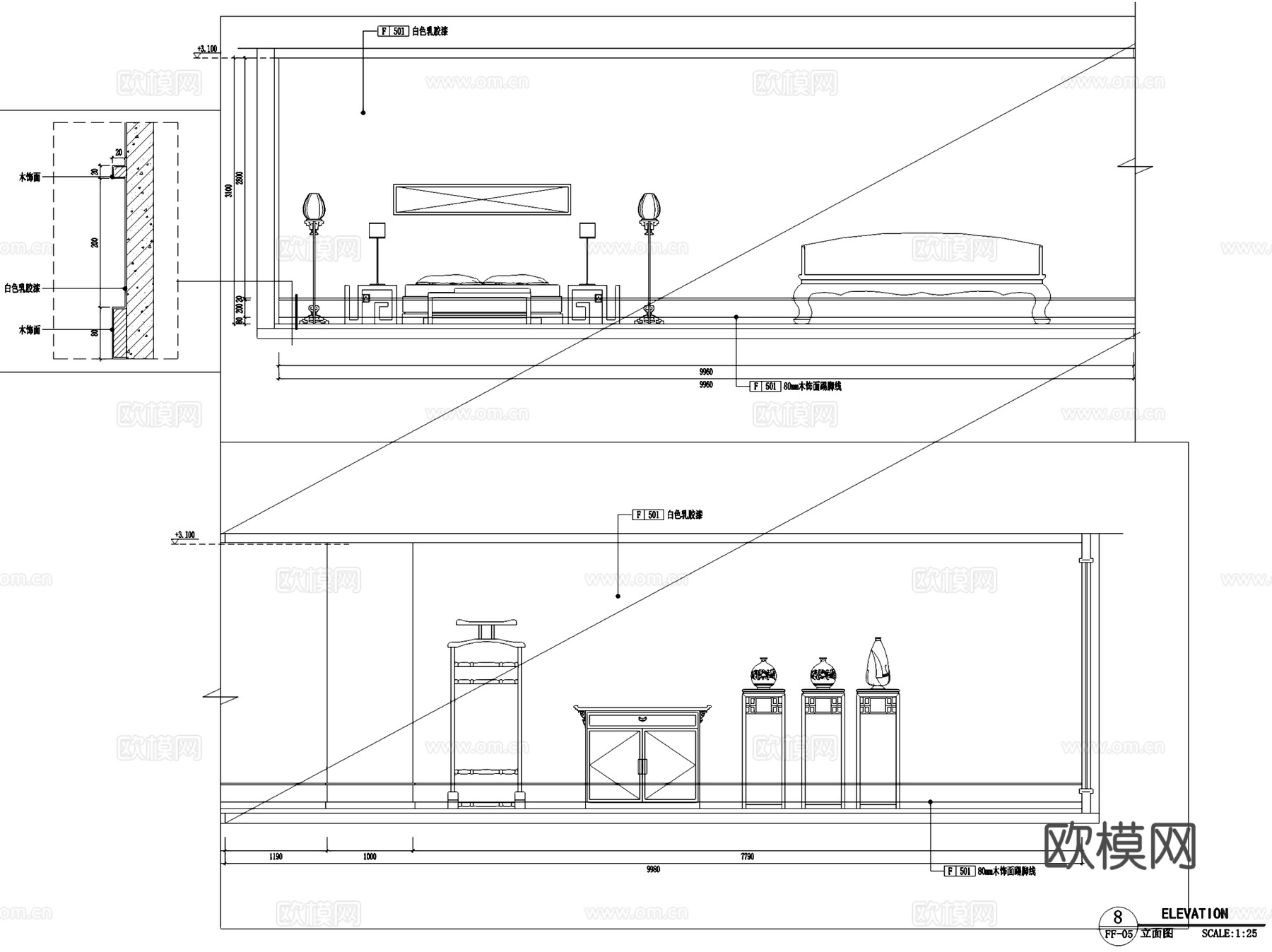 北京大家之家红木家具展厅室内工装CAD施工图cad施工图