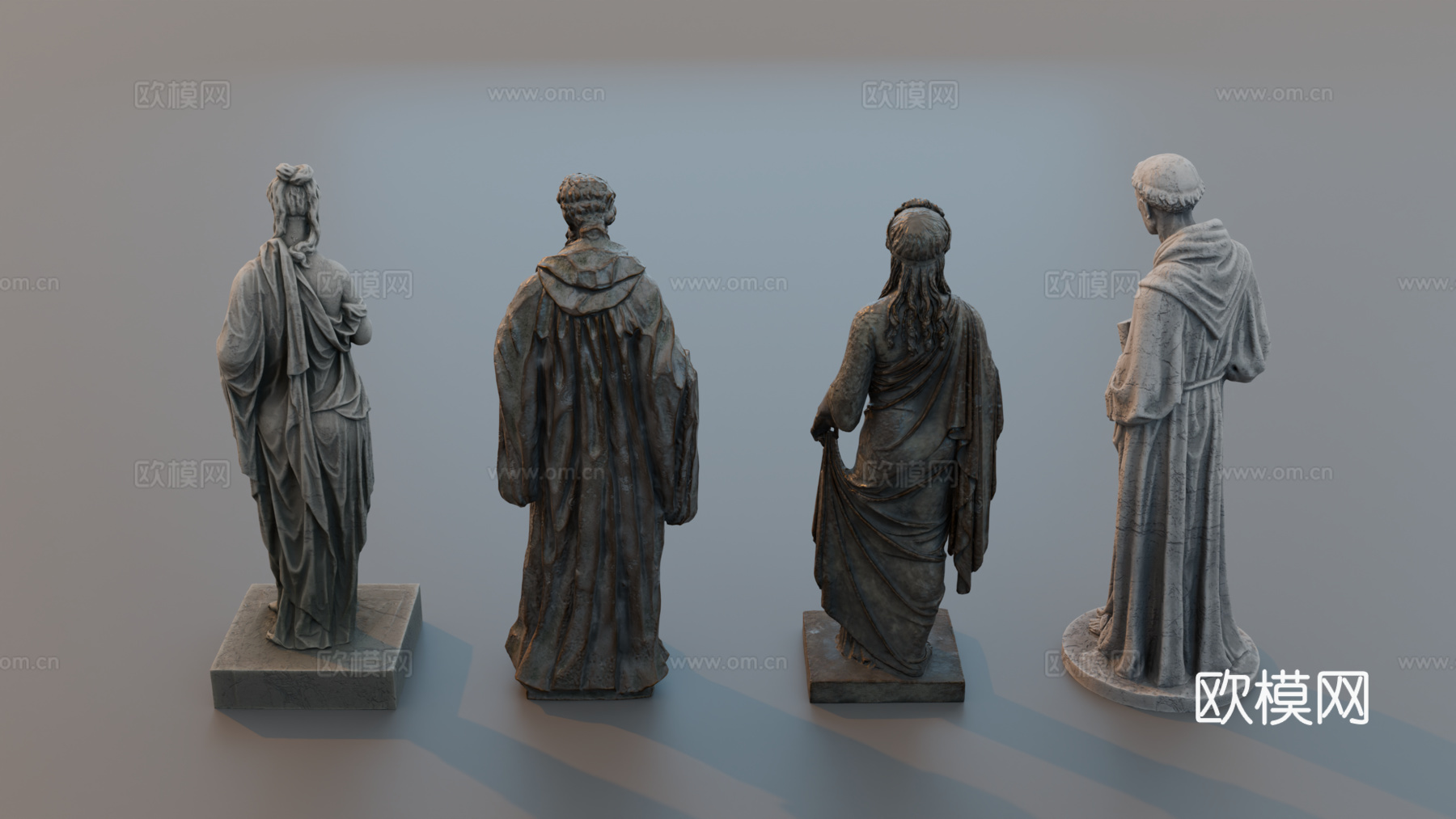 雕像 石像 欧式复古雕像 神话雕像 人物雕像su模型下载（渲染图3）