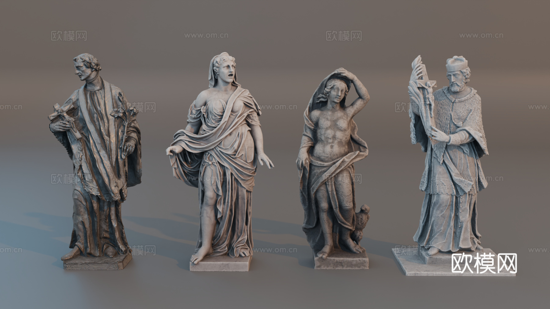 雕像 石像 欧式复古雕像 神话雕像 人物雕像su模型