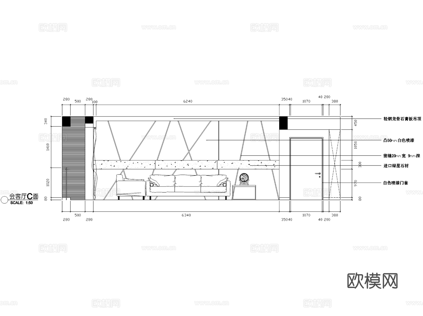 现代二层跃层室内家装CAD施工图cad施工图