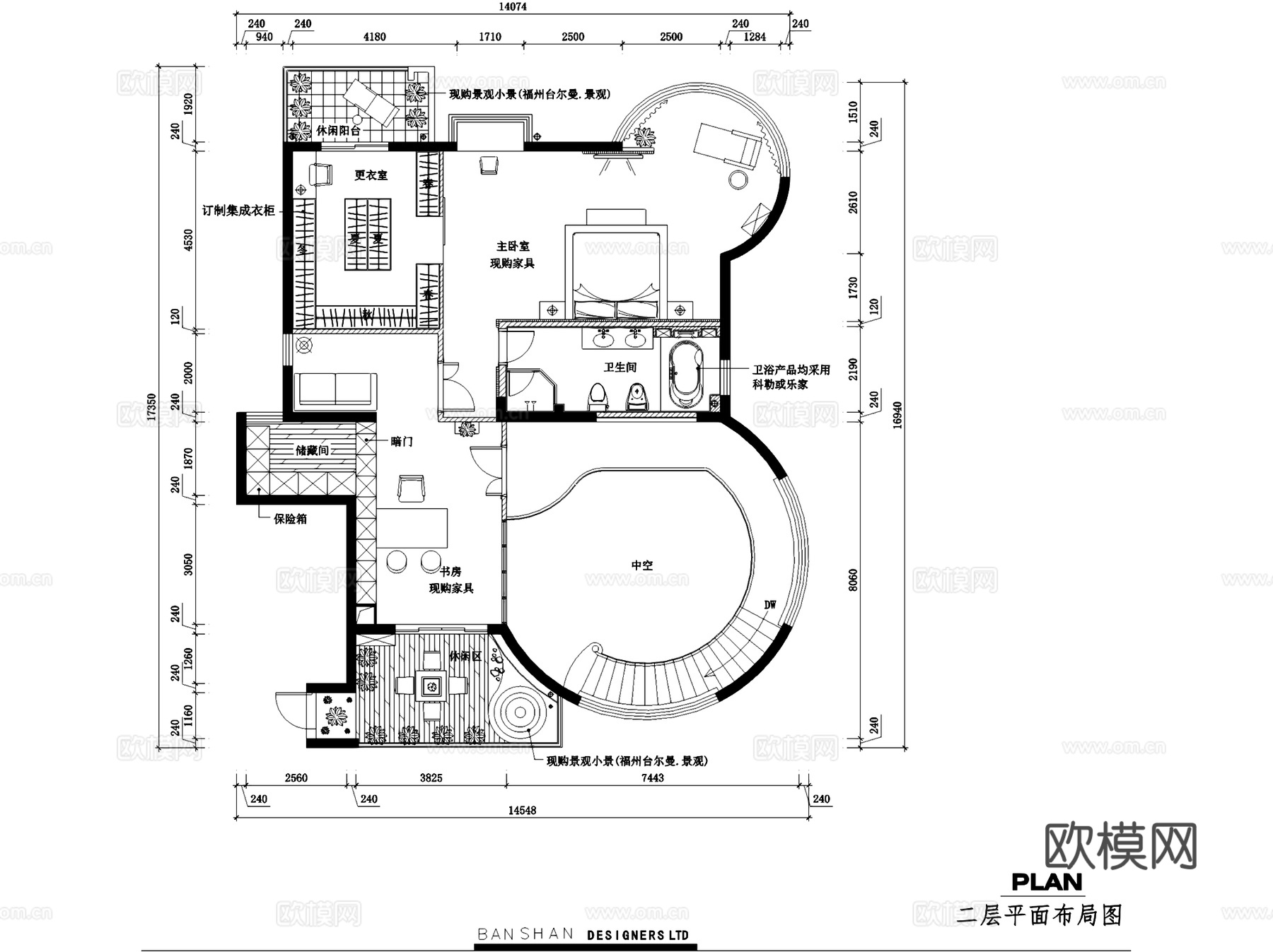 远景豪庭二层别墅室内家装CAD施工图cad施工图