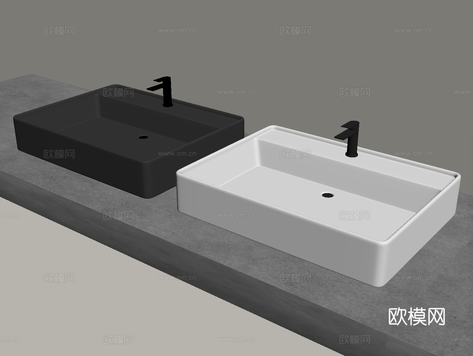 现代简约洗手盆 台上盆 水龙头su模型